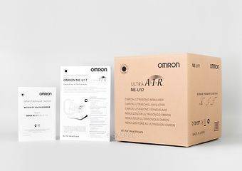 Коробка и документация к ультразвуковому небулайзеру Omron U-17