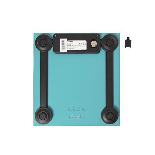 Весы персональные цифровые Omron HN-289 бирюзовый, обратная сторона