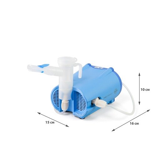 Компрессорный ингалятор PARI COMPACT в комплекте с небулайзером ПАРИ ЛЦ Плюс с размерами