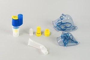 Емкость для распыления лекарств для компрессорных небулайзеров Med 2000 с разными пистонами, переходником и насадками