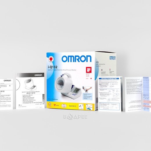 Коробка и документация к тонометру Omron SpotArm i-Q132