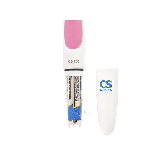 Щетка зубная электрическая звуковая CS Medica CS-161 (розовая), батарейный отсек