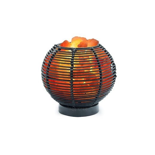 Декоративная соляная лампа StayGold камин Ваза-шар Ротанг 5,5 кг
