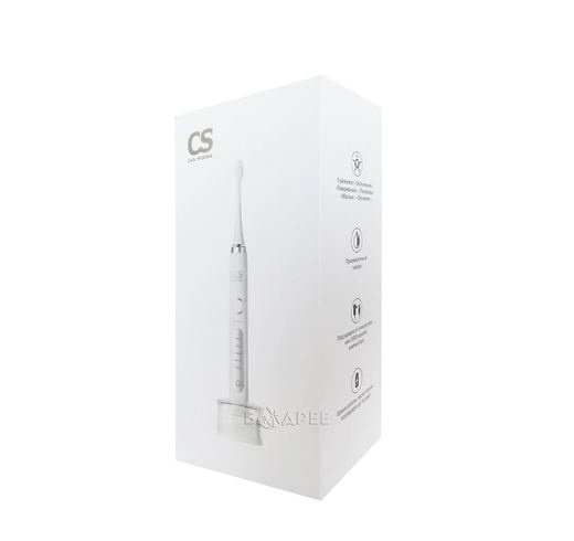 Щетка зубная электрическая звуковая CS Medica CS-333-WT белая, упаковка