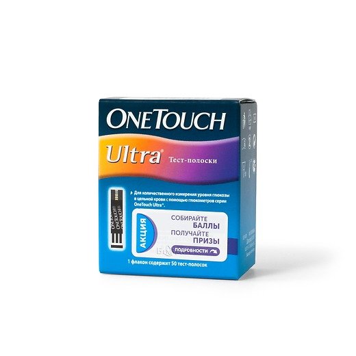 Тест-полоски OneTouch Ultra (ВанТач Ультра) 50 шт.