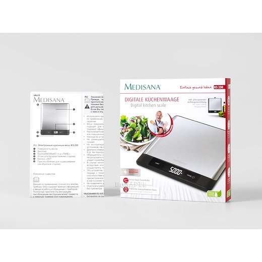 Коробка и документация весов кухонных Medisana KS 230