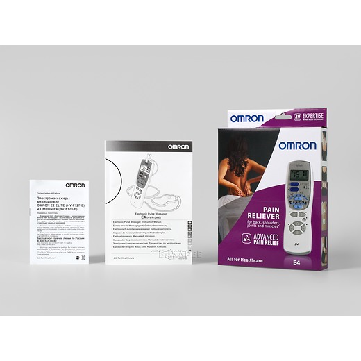 Коробка и документация миостимулятора Omron E4 Professional