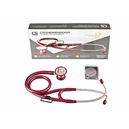 Коробка стетофонендоскопа CS Medica CS-422 Premium бордовый