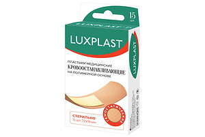 Пластырь медицинский Luxplast кровоостанавливающий на полимерной основе 15 шт. (арт. 104011091)