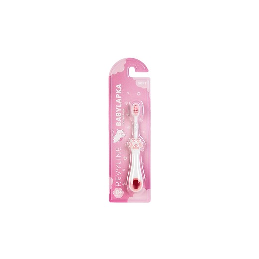 Зубная щетка детская Revyline BabyLapka 0+, розовая