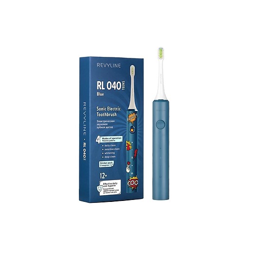 Щетка зубная электрическая звуковая Revyline RL 040 TEENS голубая