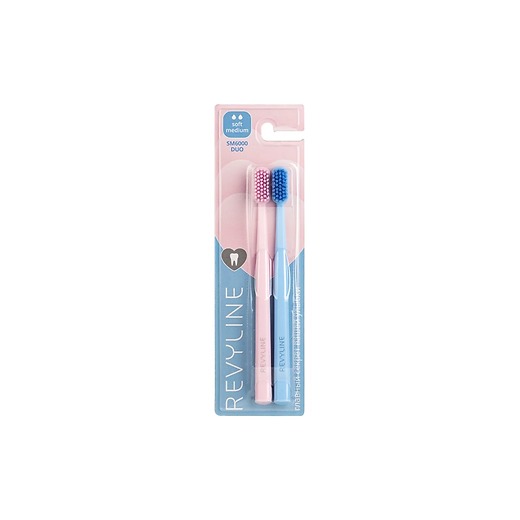 Набор зубных щеток Revyline SM6000 Duo, розовая + голубая
