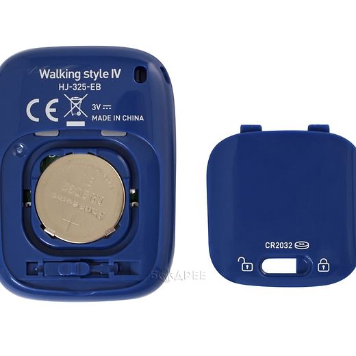 Шагомер Omron HJ-325-EB Walking Style IV Синий, батарейный отсек