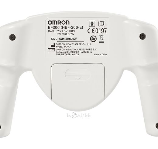 Определитель жировых отложений Omron BF-306, обратная сторона